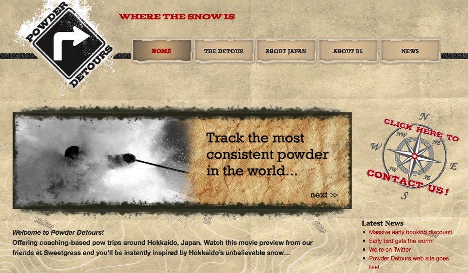 Powder Detours website preview