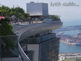 The Marina Bay Sands Hotel and the view from their pool!